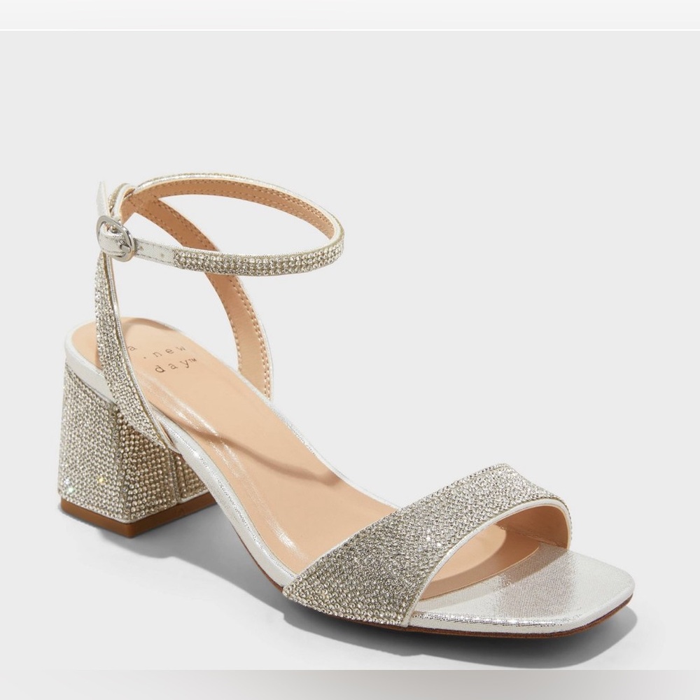 New Women’s Shannon Heels – Silver (Size 9) | A New Day™ NWT